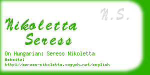 nikoletta seress business card